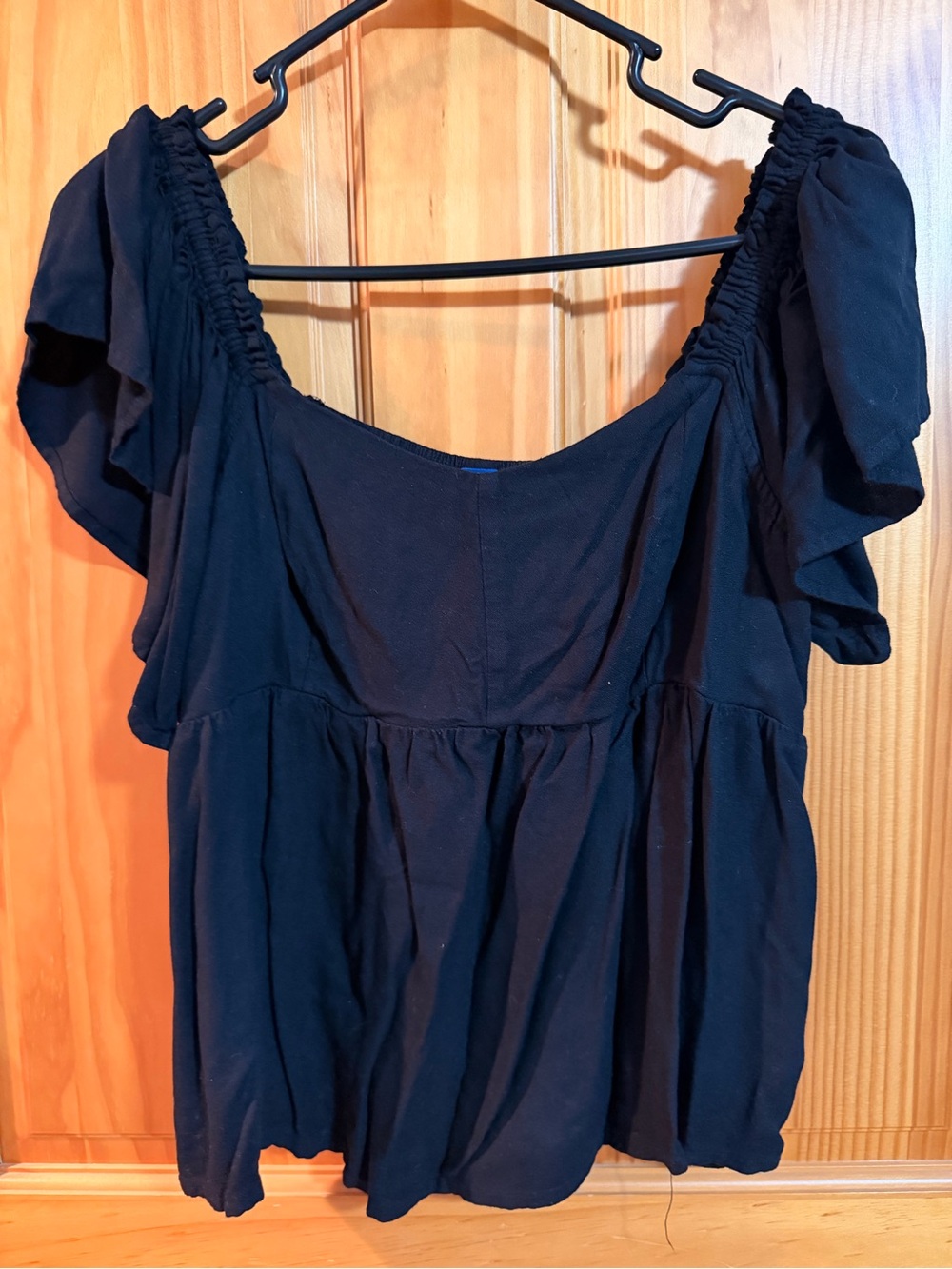 Old Navy Black Ruffle-Sleeve Peasant Tunic
